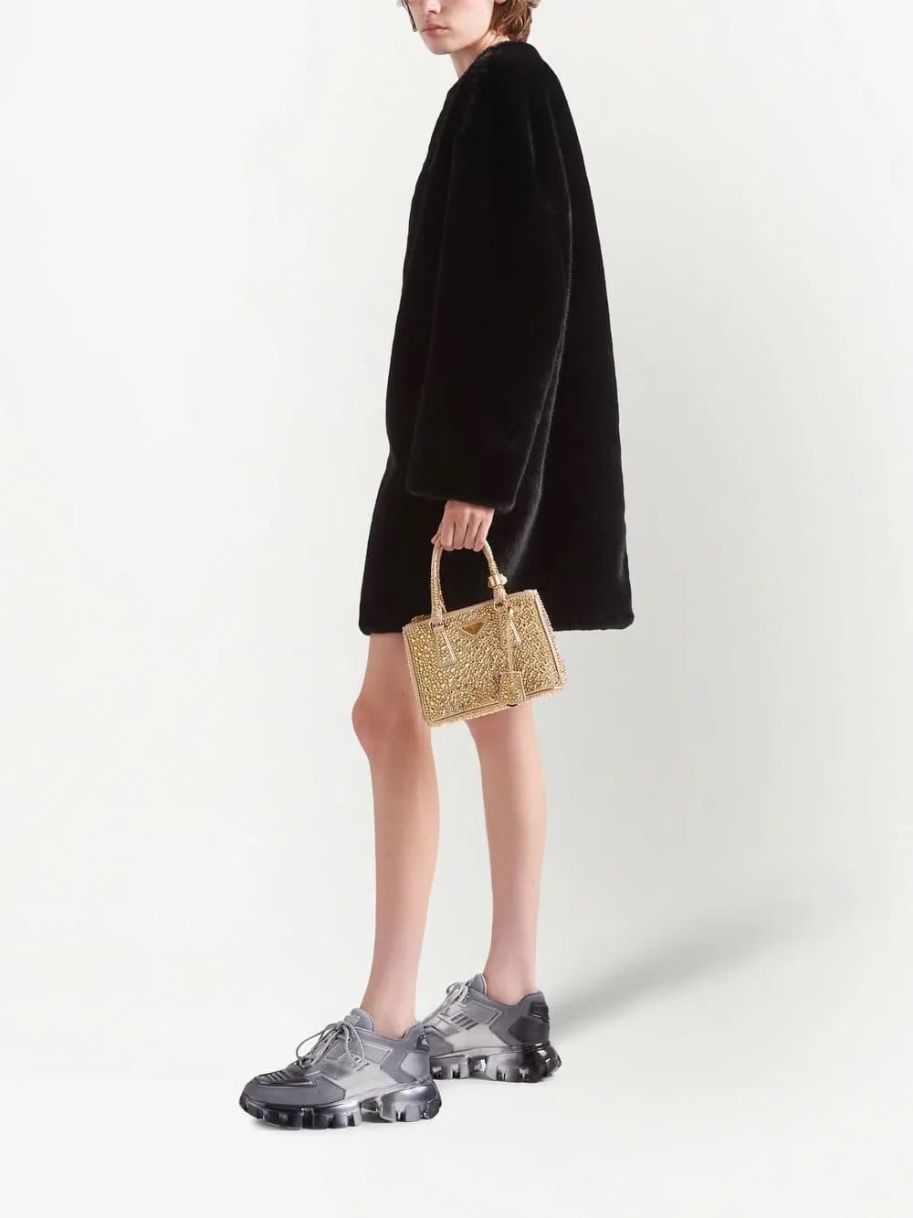 Galleria crystal-embellished satin mini bag