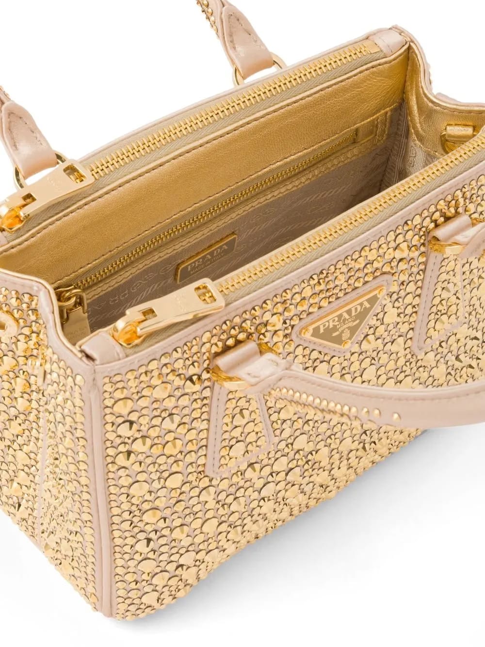Galleria crystal-embellished satin mini bag