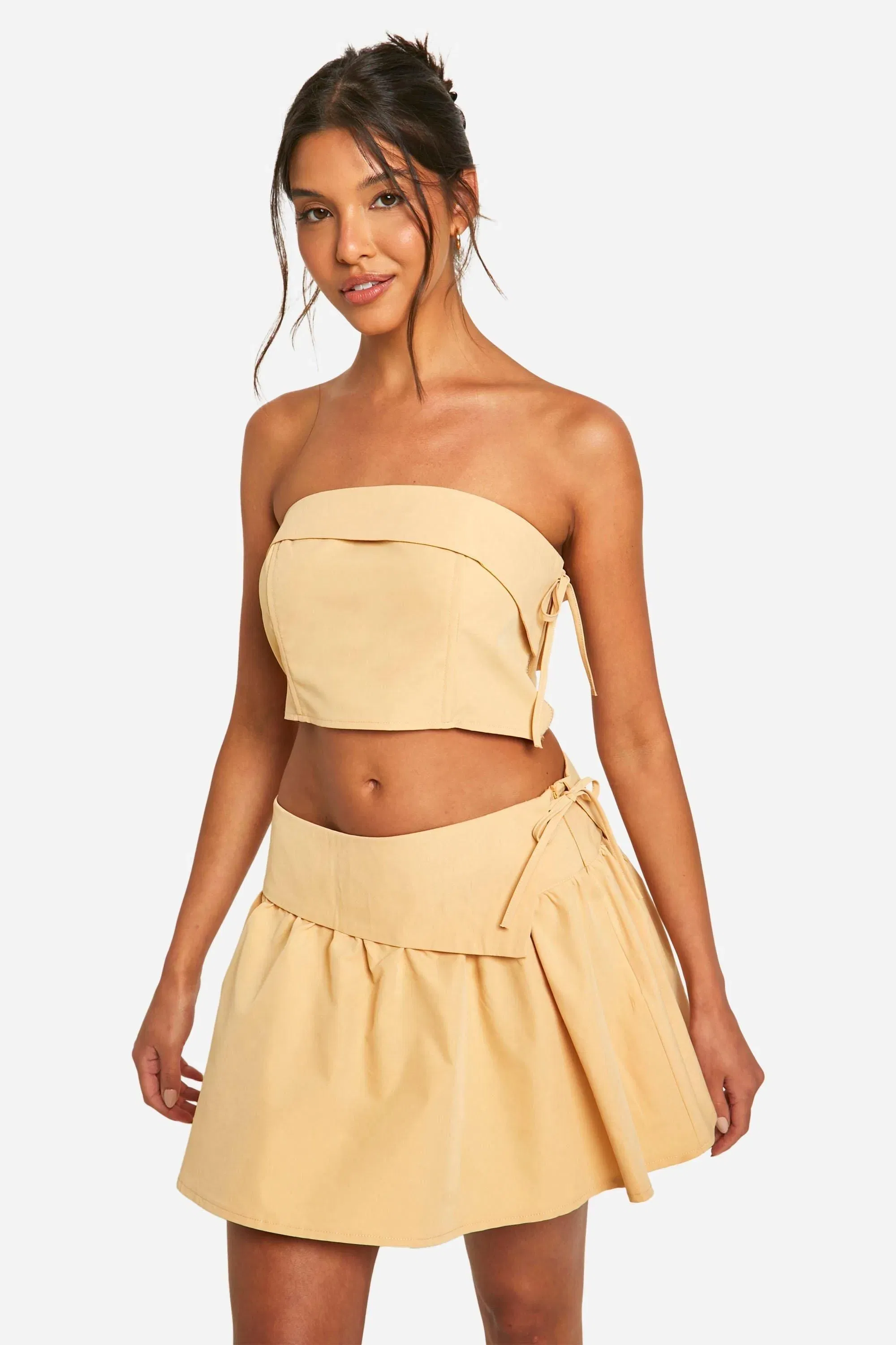 Foldover Waistband Detail Mini Skirt