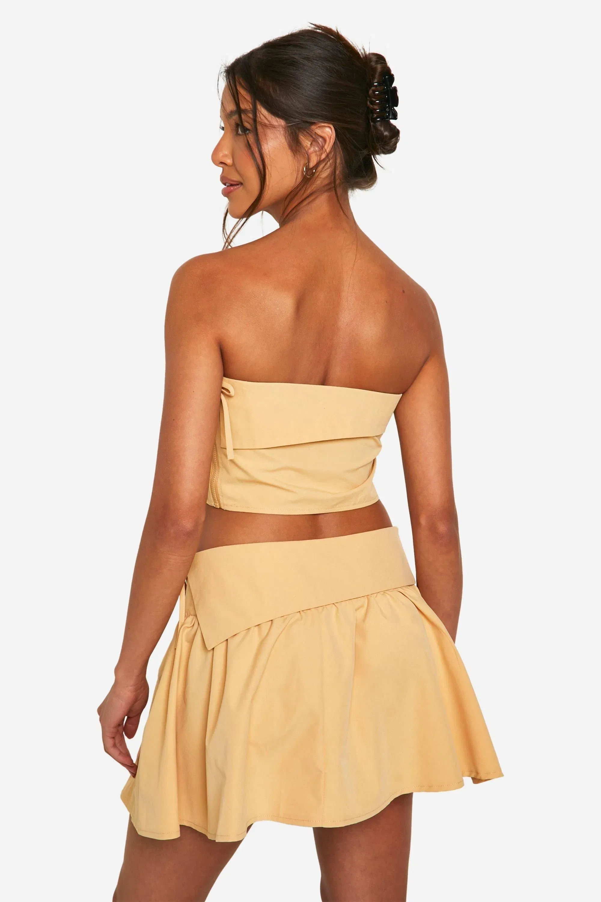 Foldover Waistband Detail Mini Skirt