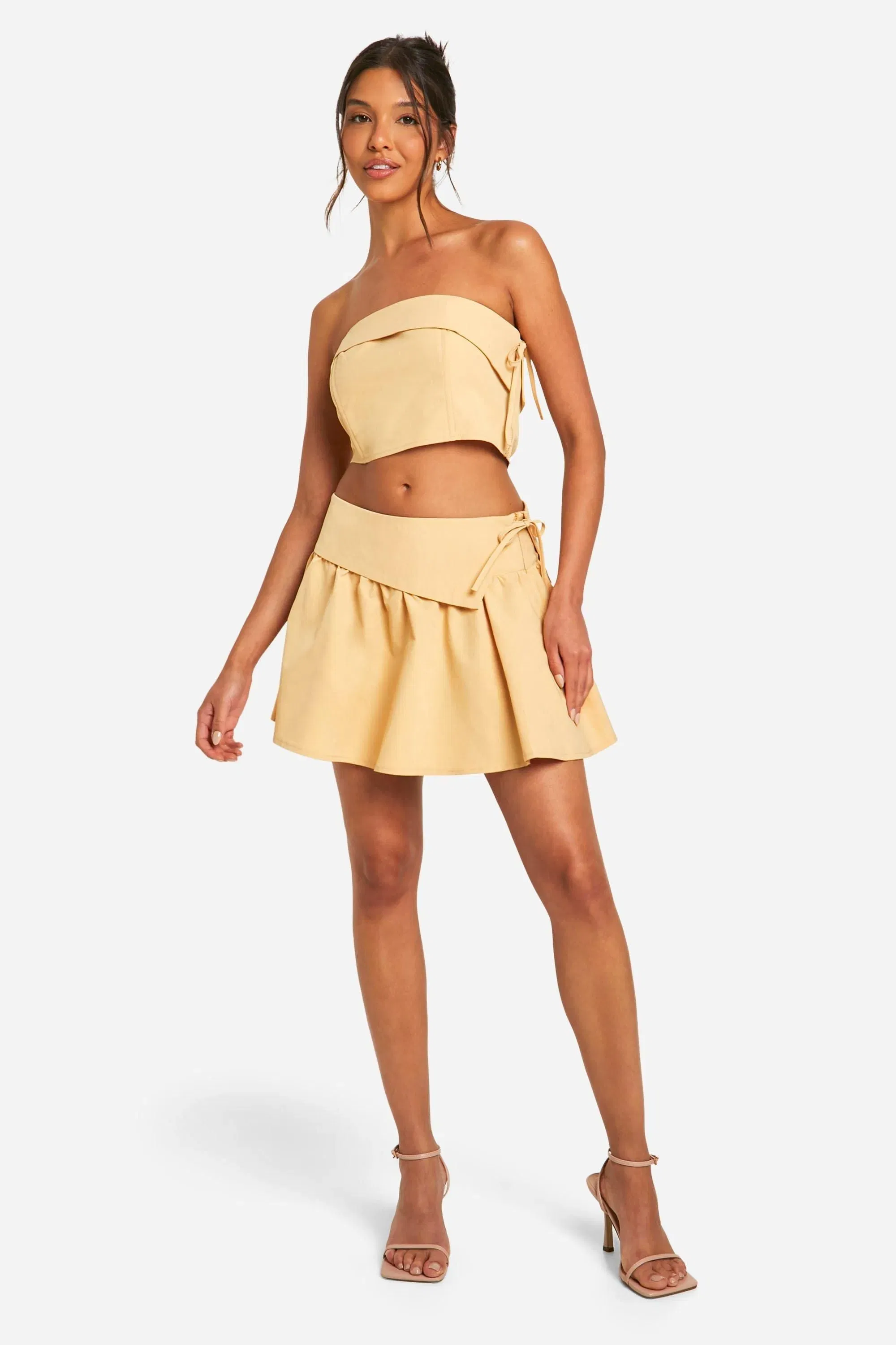 Foldover Waistband Detail Mini Skirt