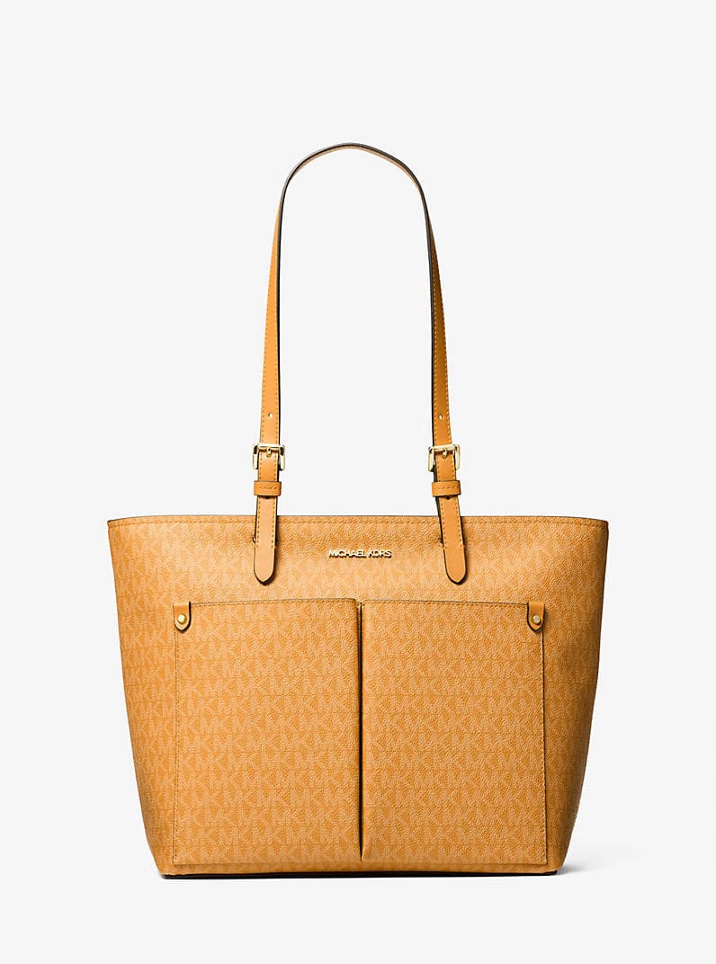 Jet Set Medium Signature Logo Pocket Tote Bag