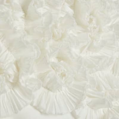 Cream Sleeveless 3D Plisse Ruffle Playsuit
