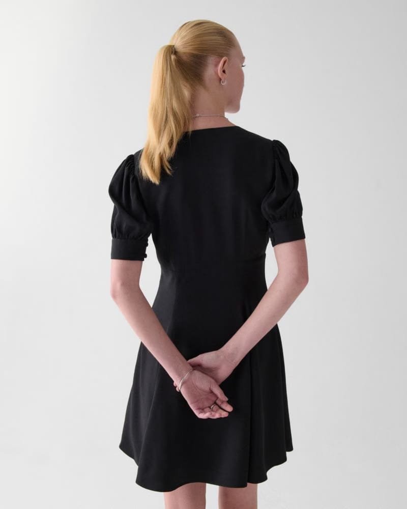 Fluid Puff Sleeve Mini Dress