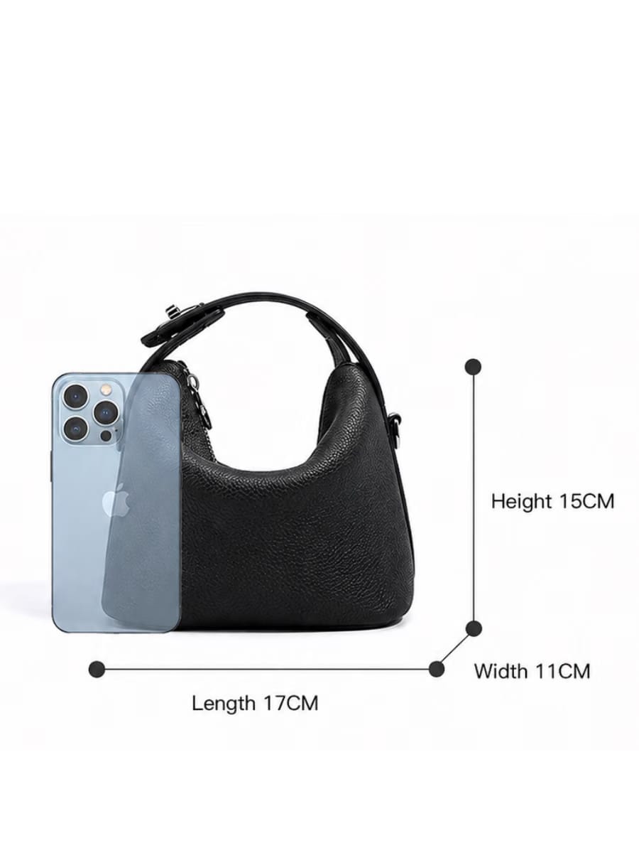 Liora Pebble - Ladies Leather Handbag | Black