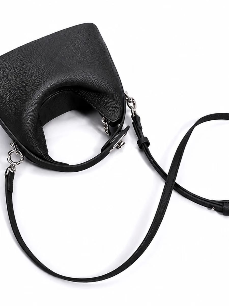 Liora Pebble - Ladies Leather Handbag | Black