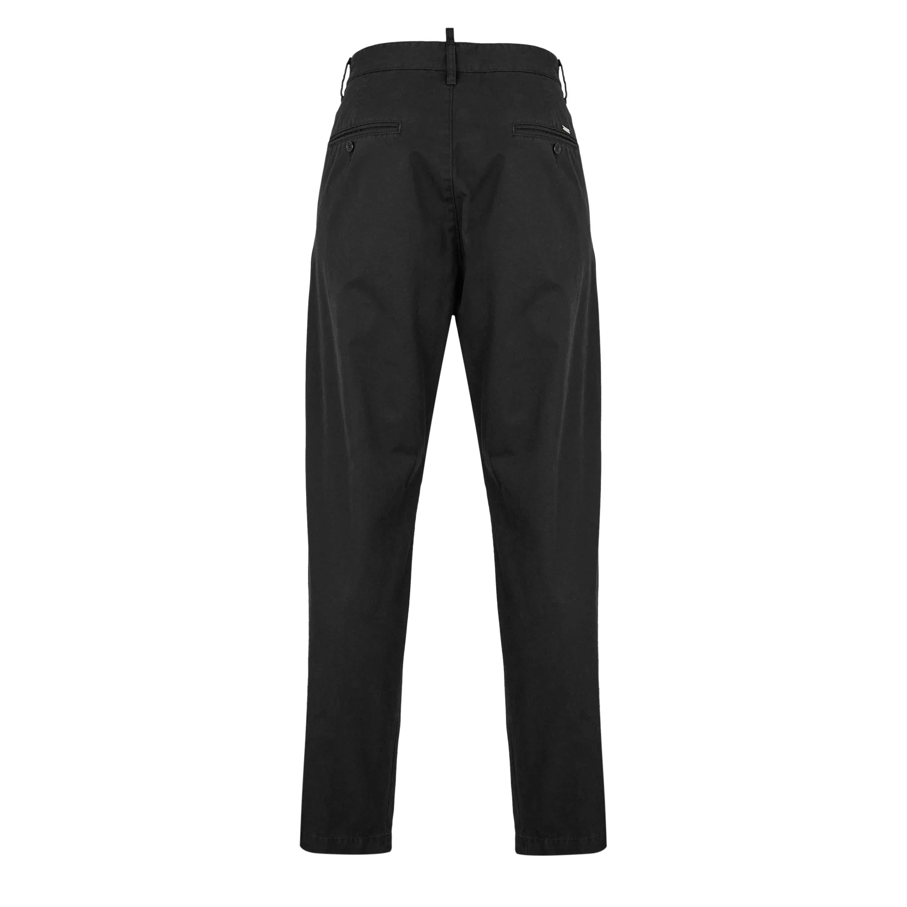 One Pleat Cotton Straight Leg Trousers