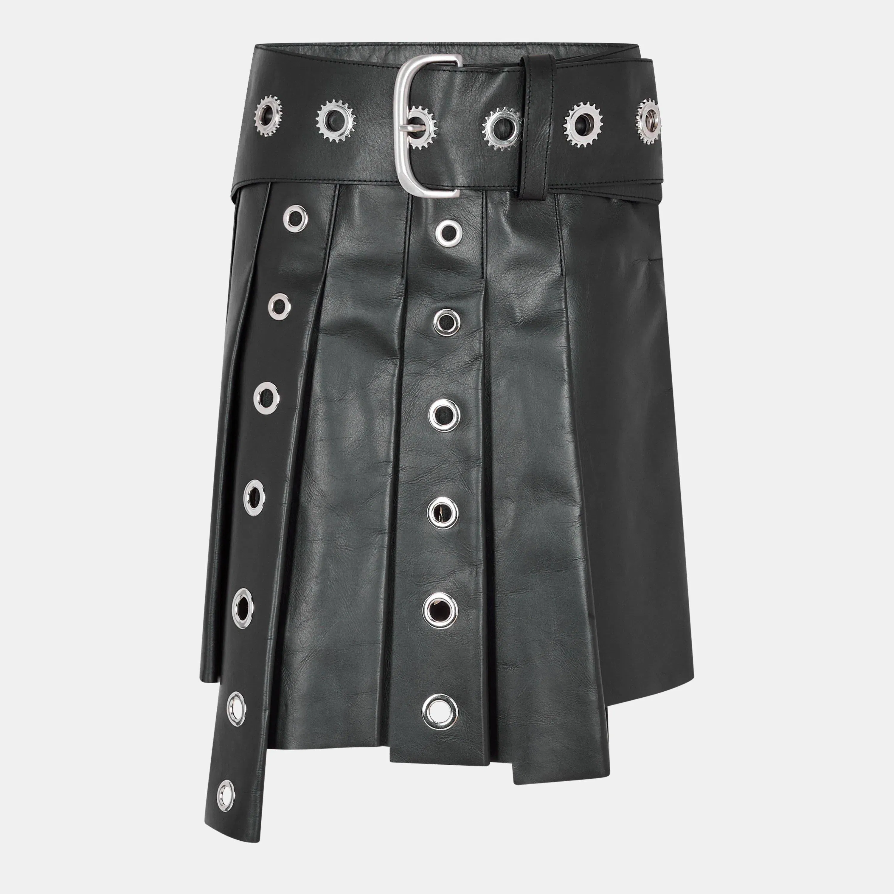 High-Rise Leather Shorts
