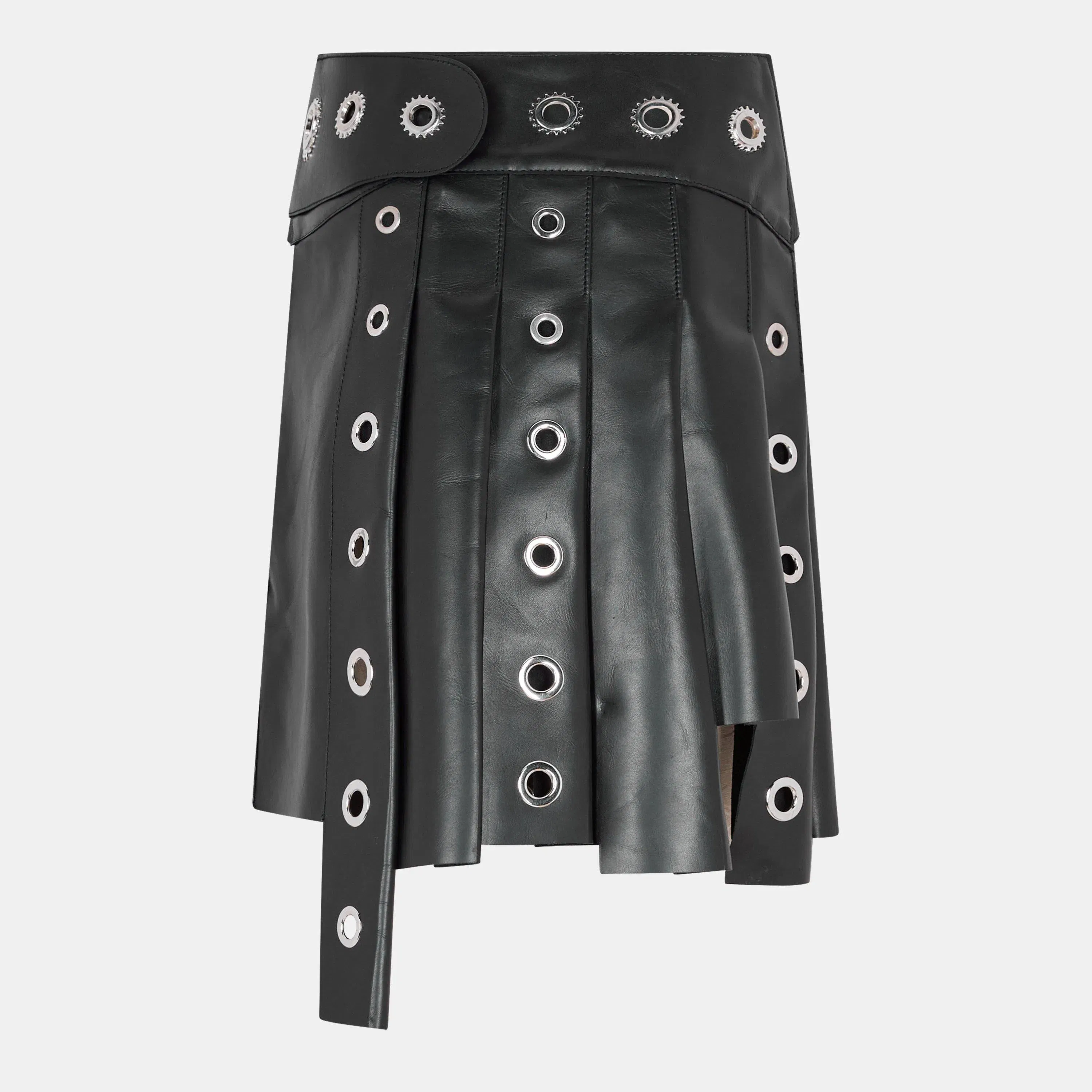 High-Rise Leather Shorts