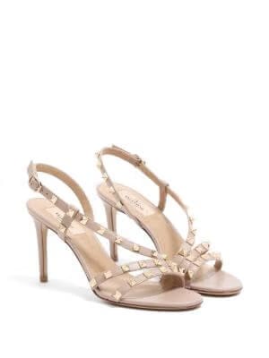 Rockstud calfskin sandals 85mm