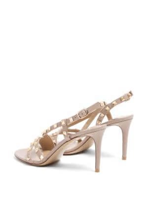 Rockstud calfskin sandals 85mm
