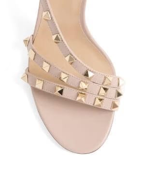 Rockstud calfskin sandals 85mm