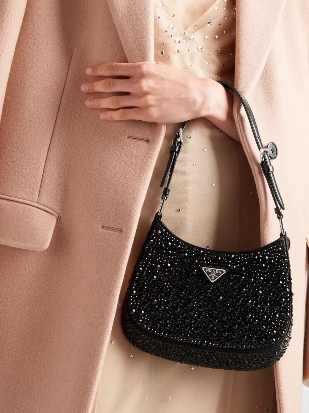 Cleo crystal-embellished shoulder bag