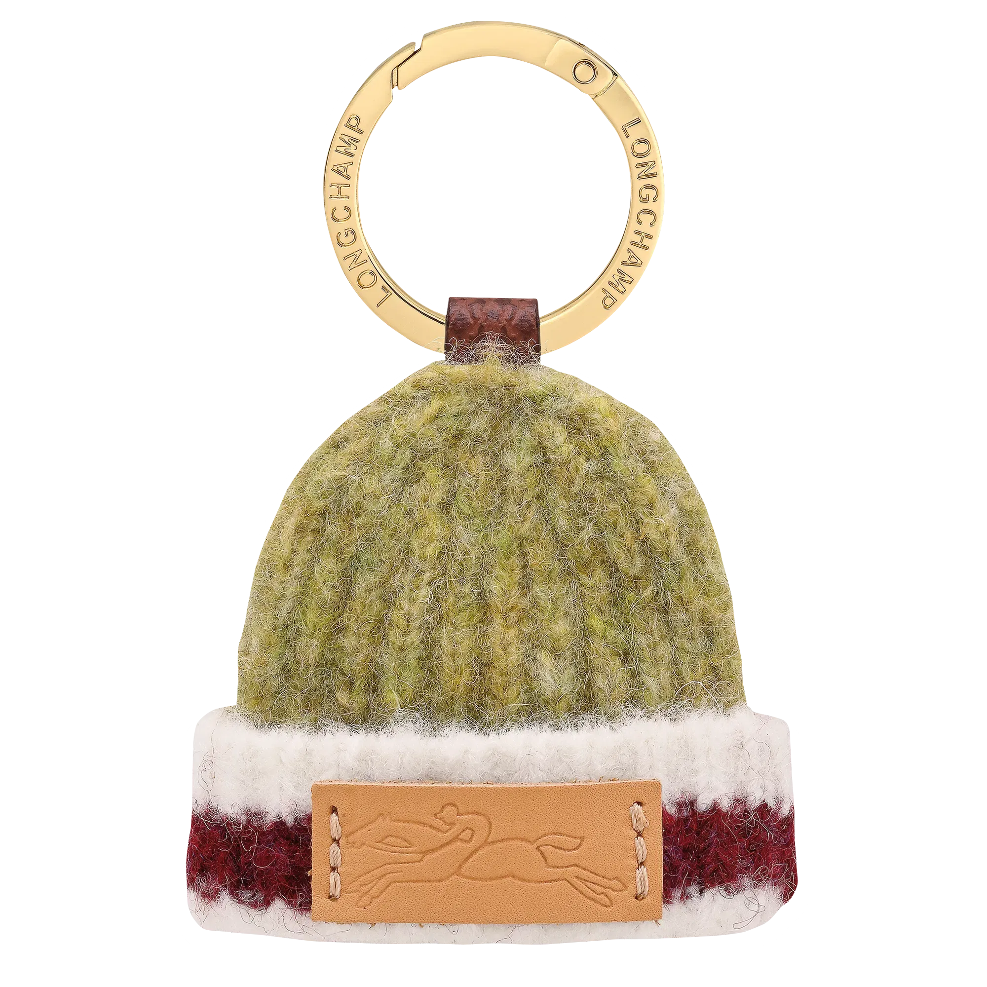 Longchamp Le Pliage Collection Key ring Pistachio/Burgundy