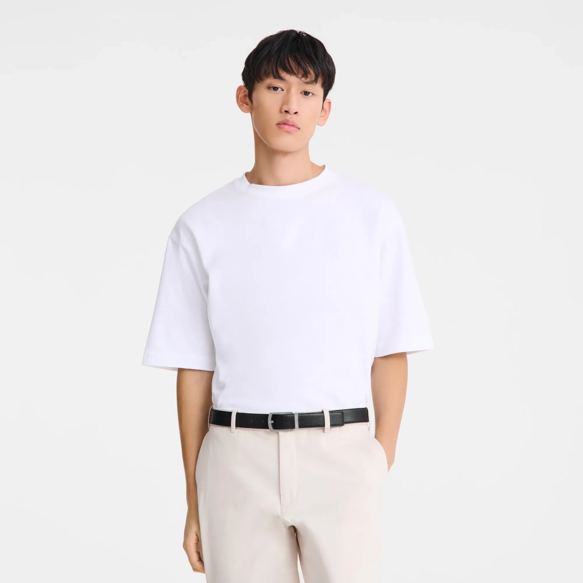 Longchamp Le Foulonné Men's belt Black/Caramel