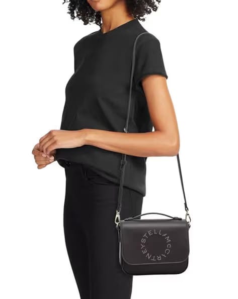 STELLA MCCARTNEY Studded Logo Flap Top Handle Bag