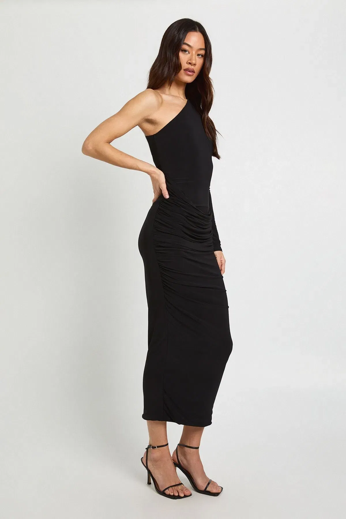 Tall Asymmetric Drape Midaxi Dress