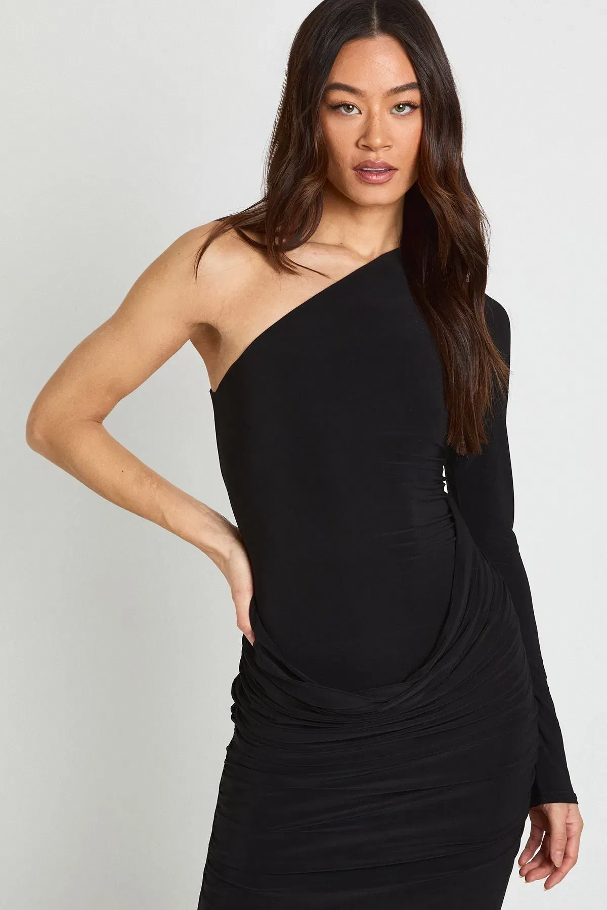 Tall Asymmetric Drape Midaxi Dress