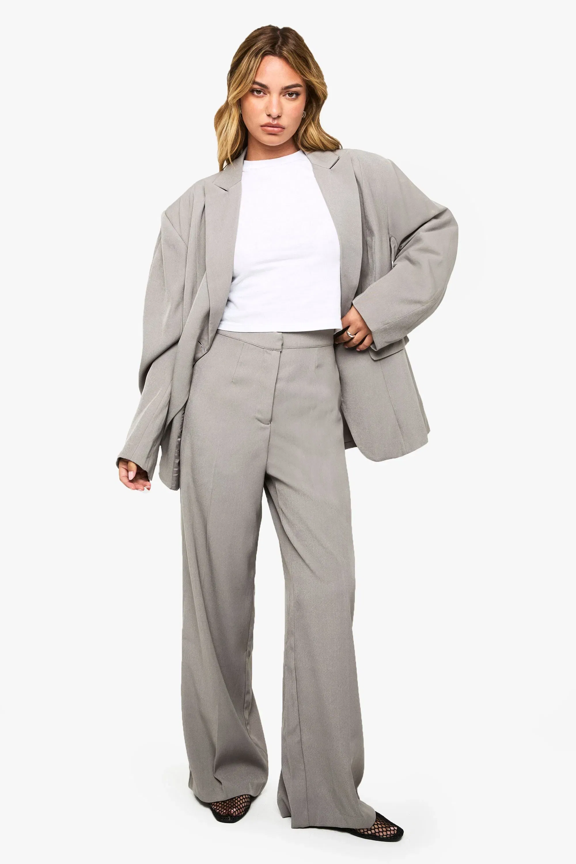 Woven Tailored Slim Straight Leg Trousers