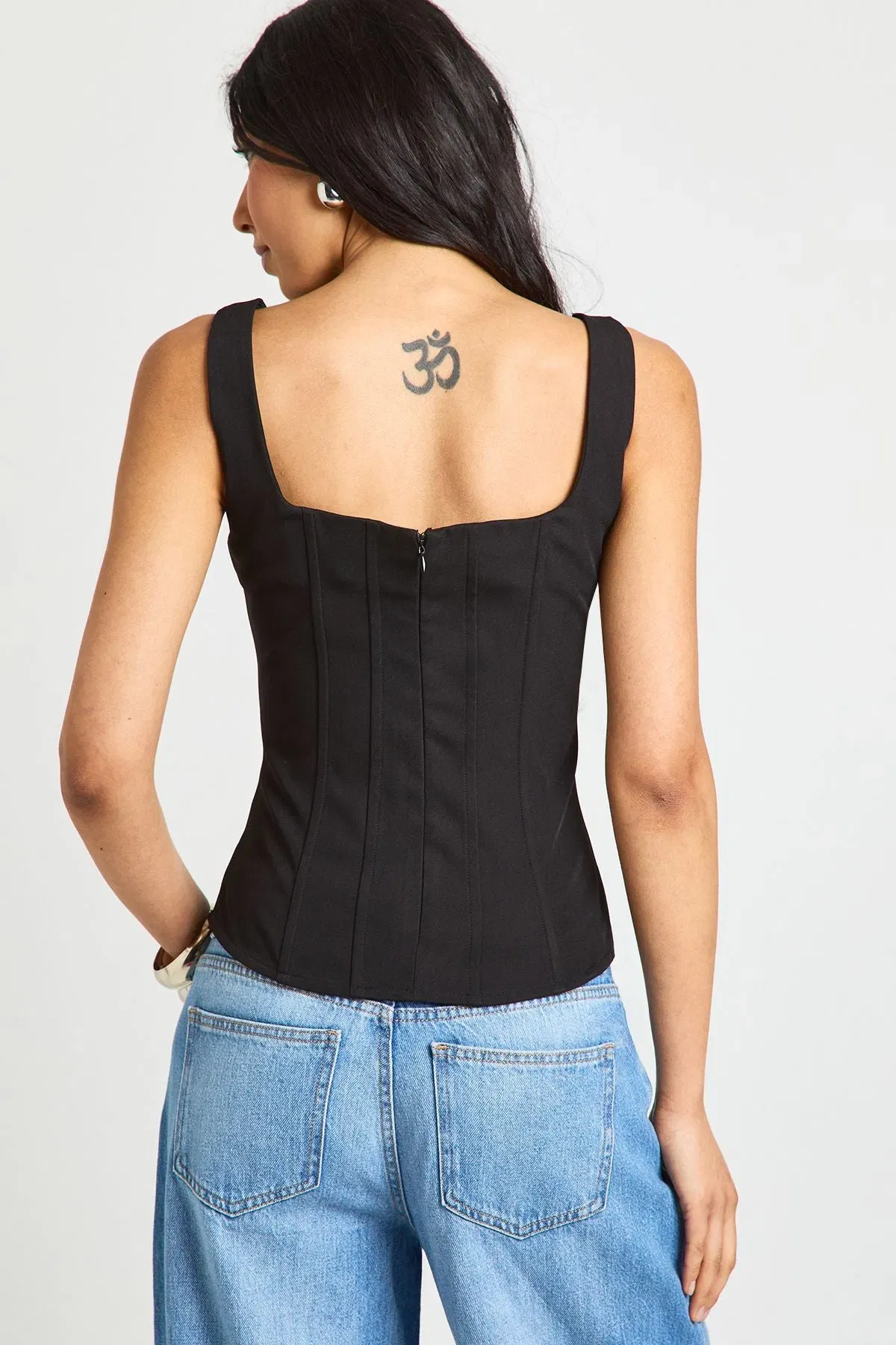 Tall Structured Crepe Corset Top