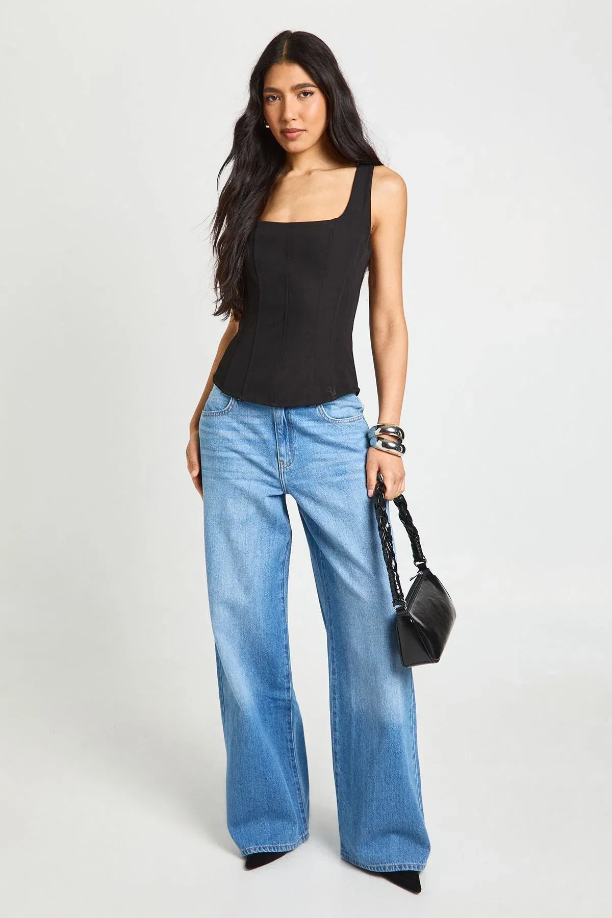 Tall Structured Crepe Corset Top