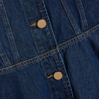 Blue Denim Long Sleeve Mini Dress