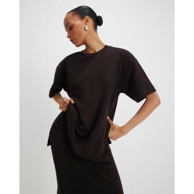 Brown Premium Short Sleeve Oversized T-shirt