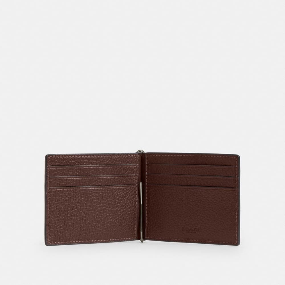 Slim Money Clip Billfold Wallet In Signature Leather