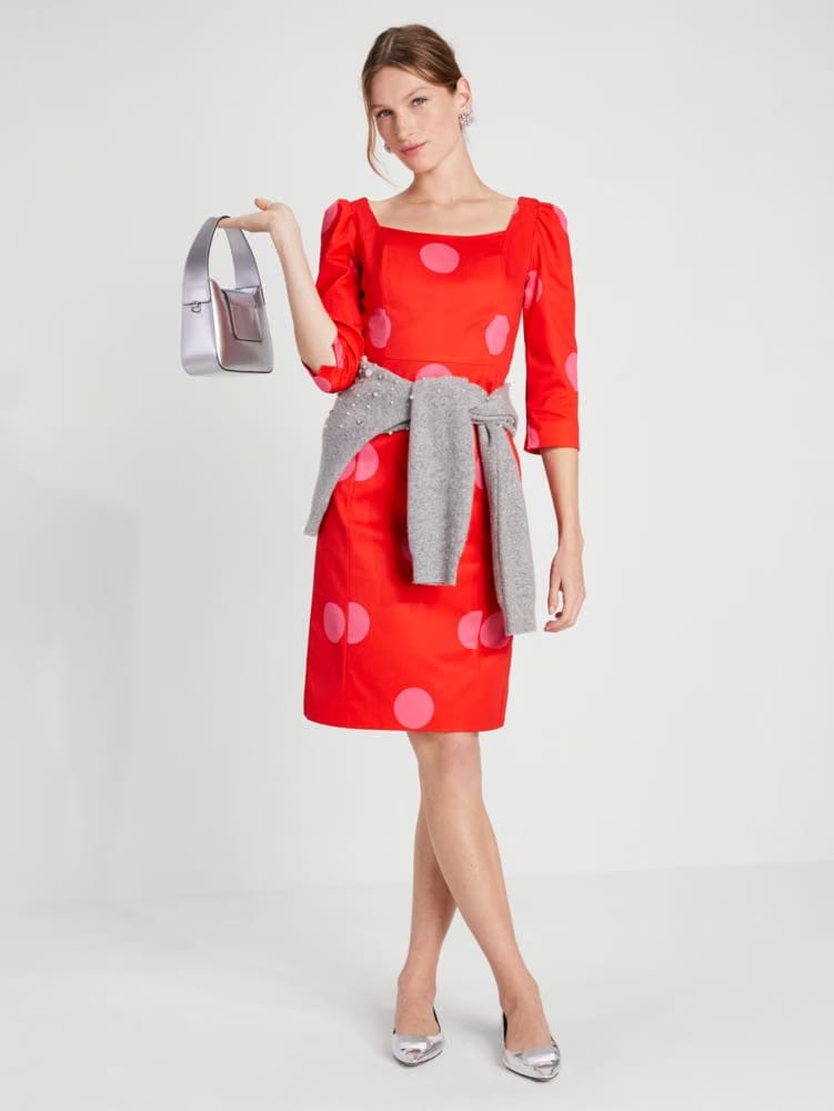 Giant Dot Faille Sheath Dress
