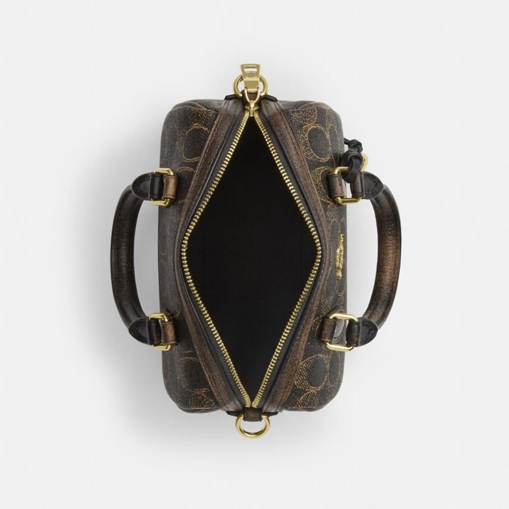 Mini Rowan Crossbody Bag In Loved Signature Canvas With Charms