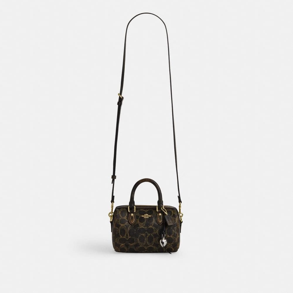 Mini Rowan Crossbody Bag In Loved Signature Canvas With Charms