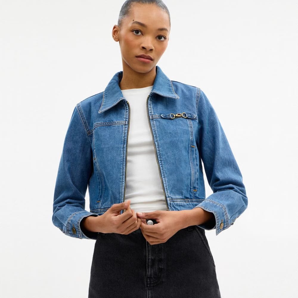 Sculpted C Shrunken Denim Jacket In Organic Cotton