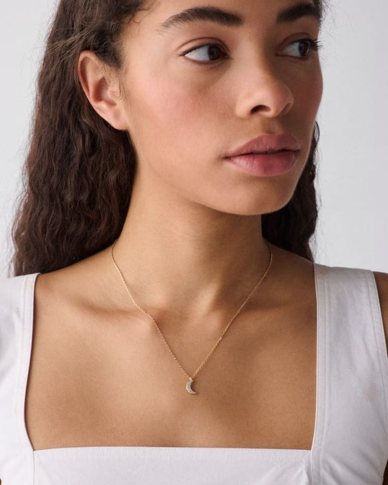 You're A Gem Pave Moon Pendant