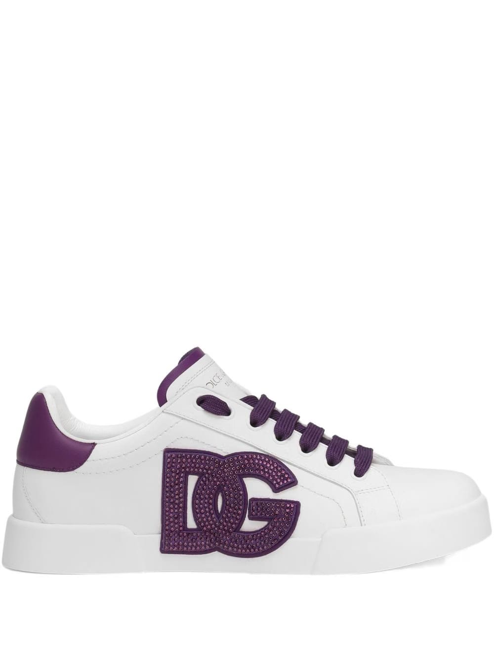 Dolce & Gabbana crystal-embellished leather sneakers