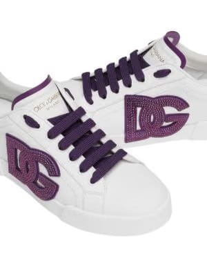 Dolce & Gabbana crystal-embellished leather sneakers