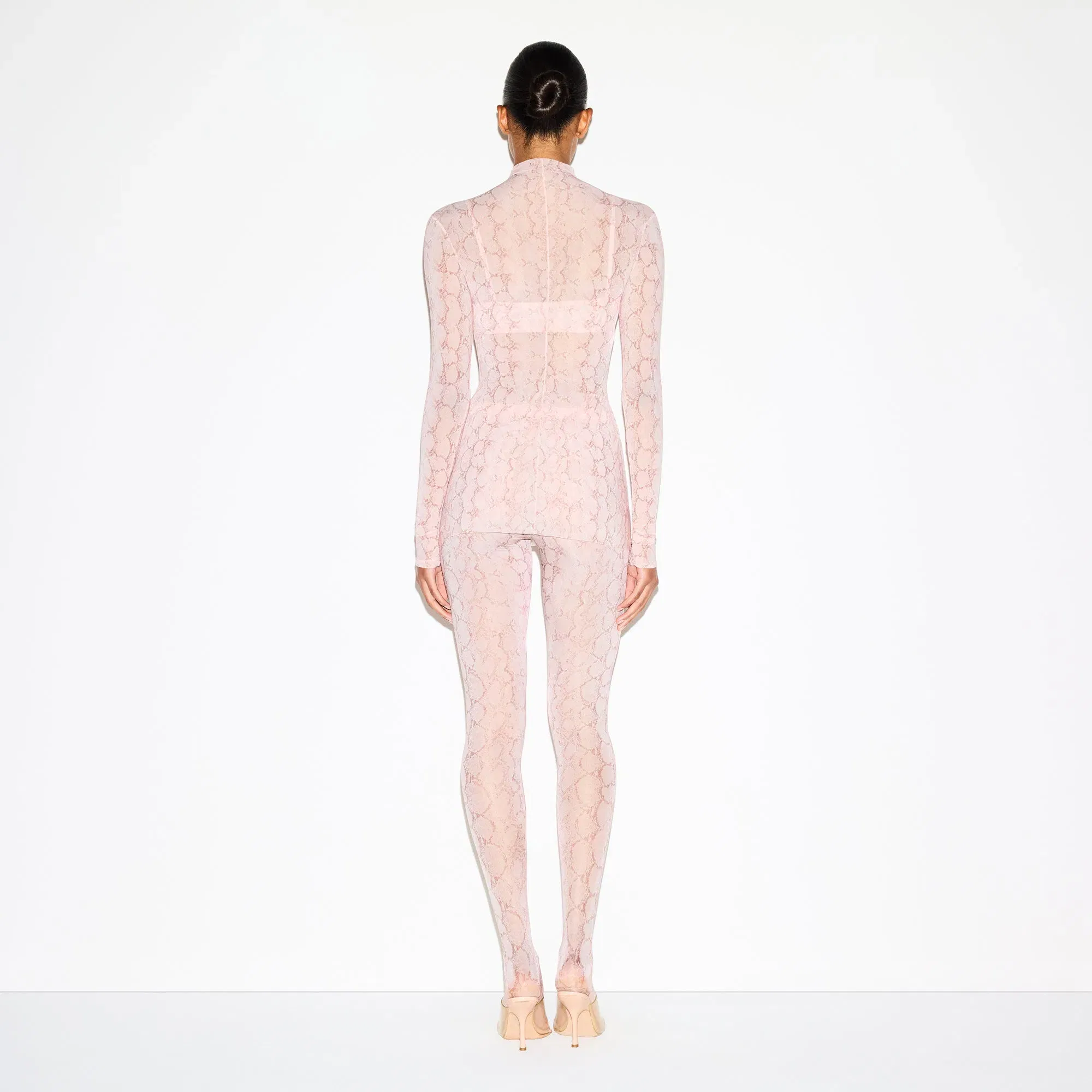 MILKY SHEER TUNIC | ROSE PASTEL SNAKE PRINT