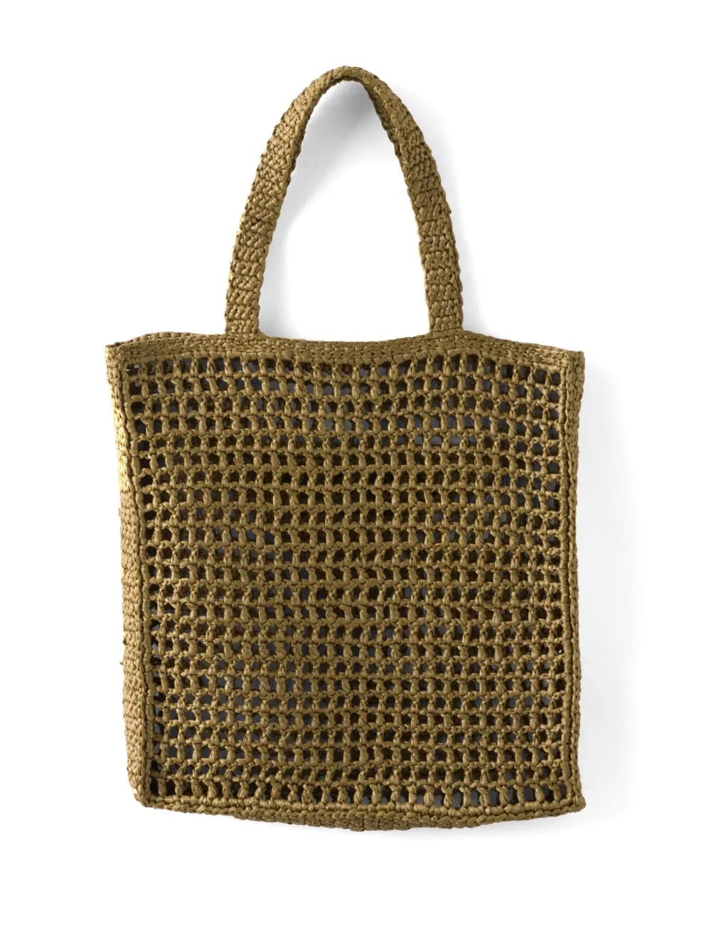 triangle-logo raffia tote bag