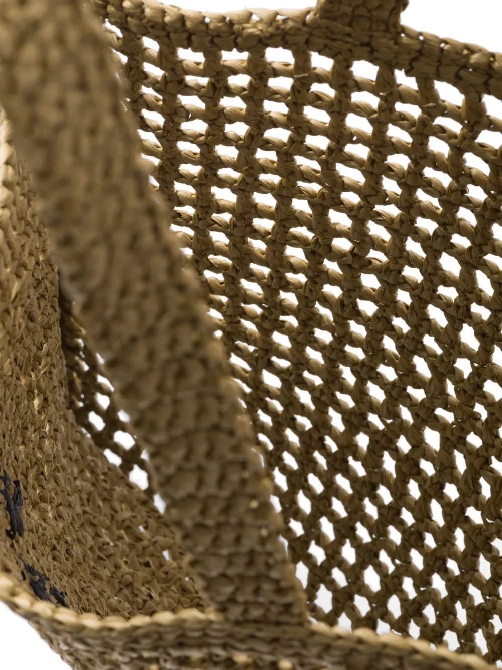 triangle-logo raffia tote bag