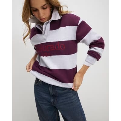 Red Stripe Colorado Rugby Sweatshirt