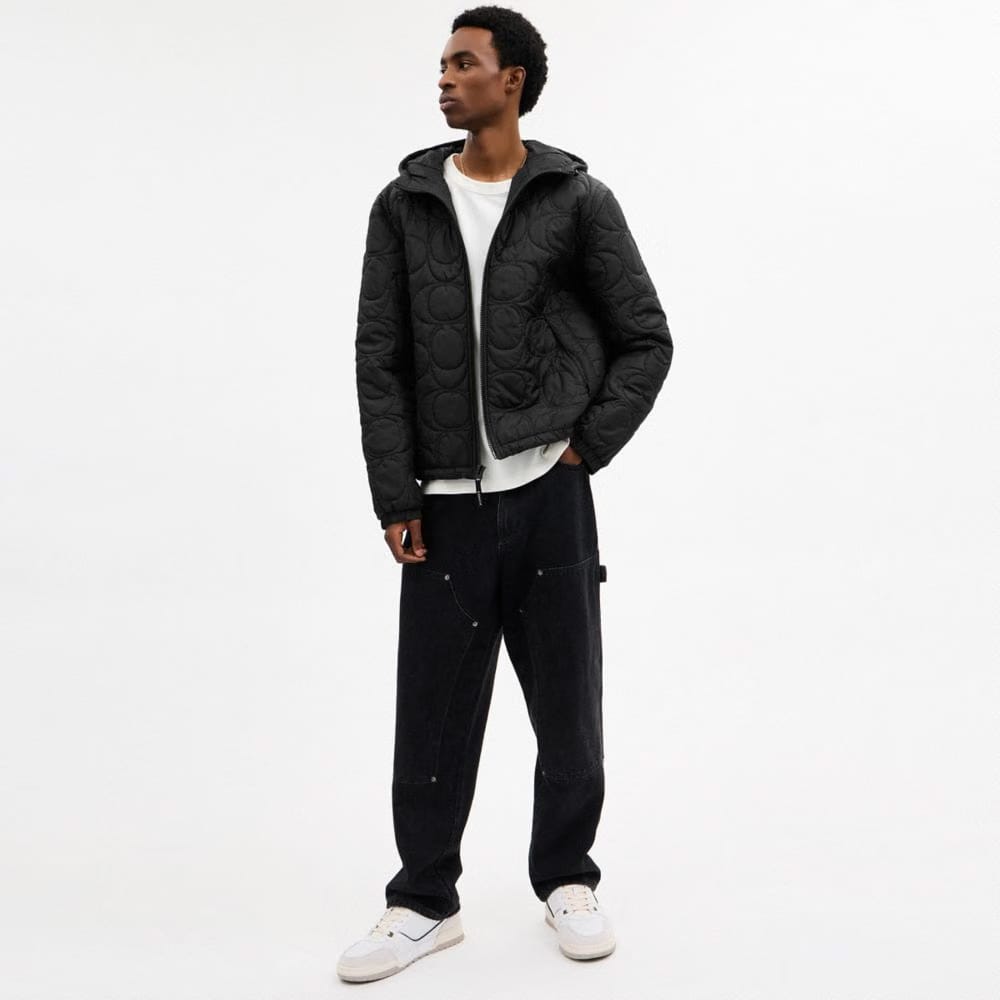 Quilted Signature Puffer Jacket In Recycled Polyester