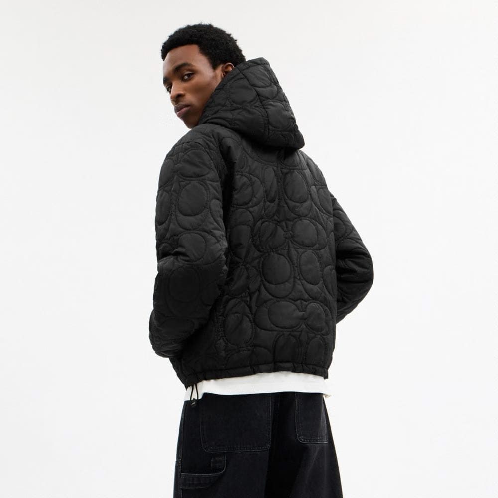 Quilted Signature Puffer Jacket In Recycled Polyester