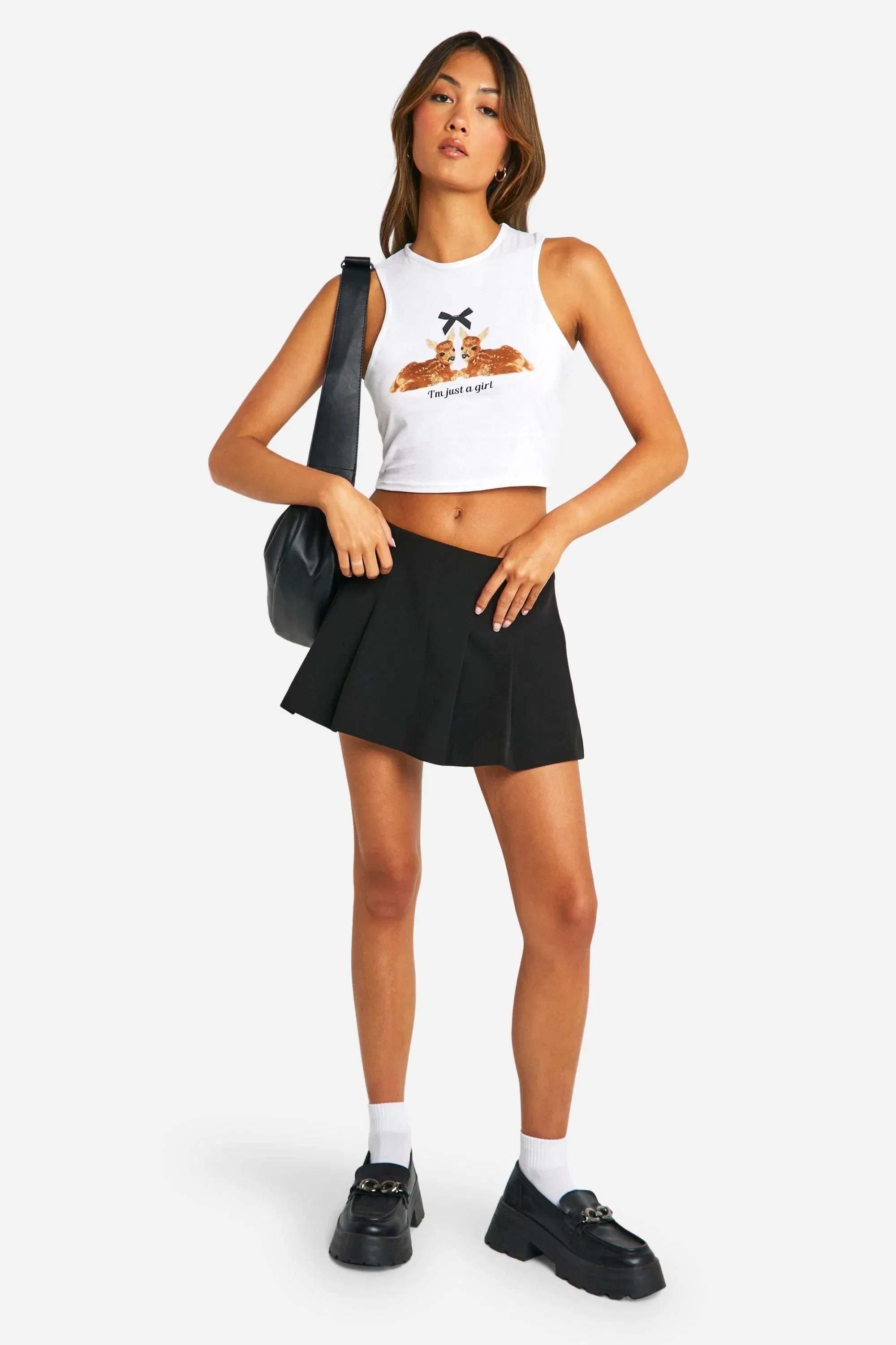 Im Just A Girl Slogan Tank Top