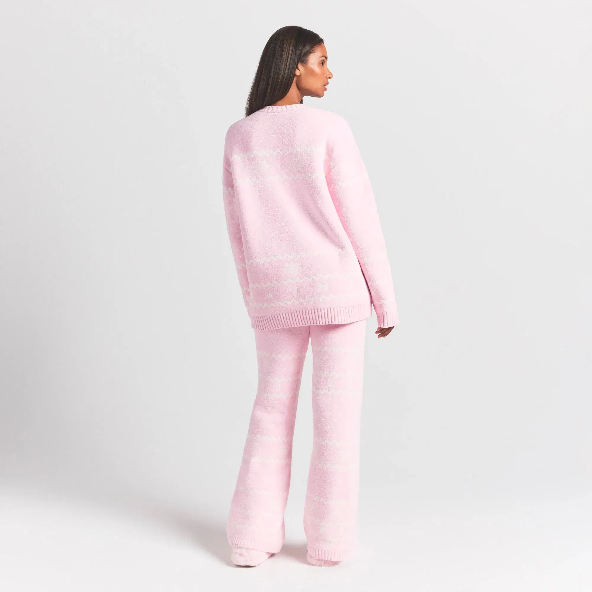 COZY LIGHT PANT | BABY PINK HEART FAIR ISLE
