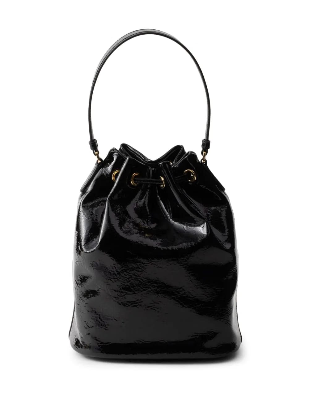 Duet patent leather bucket bag