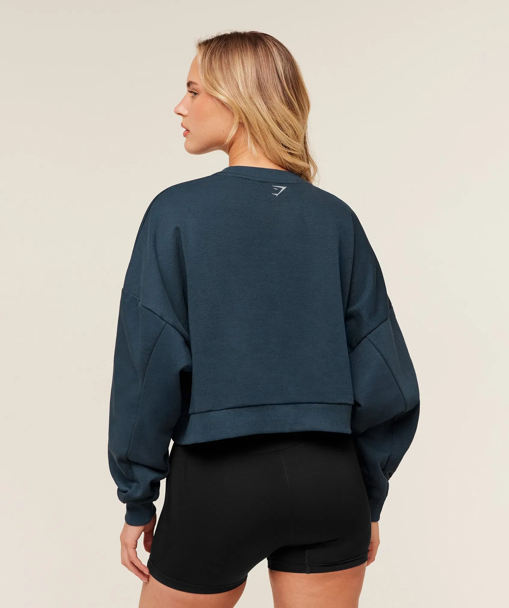 Gymshark Worn Crest Graphic Sweatshirt - GS Stealth Blue