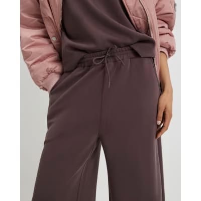 Brown Premium Drawstring Wide Leg Joggers