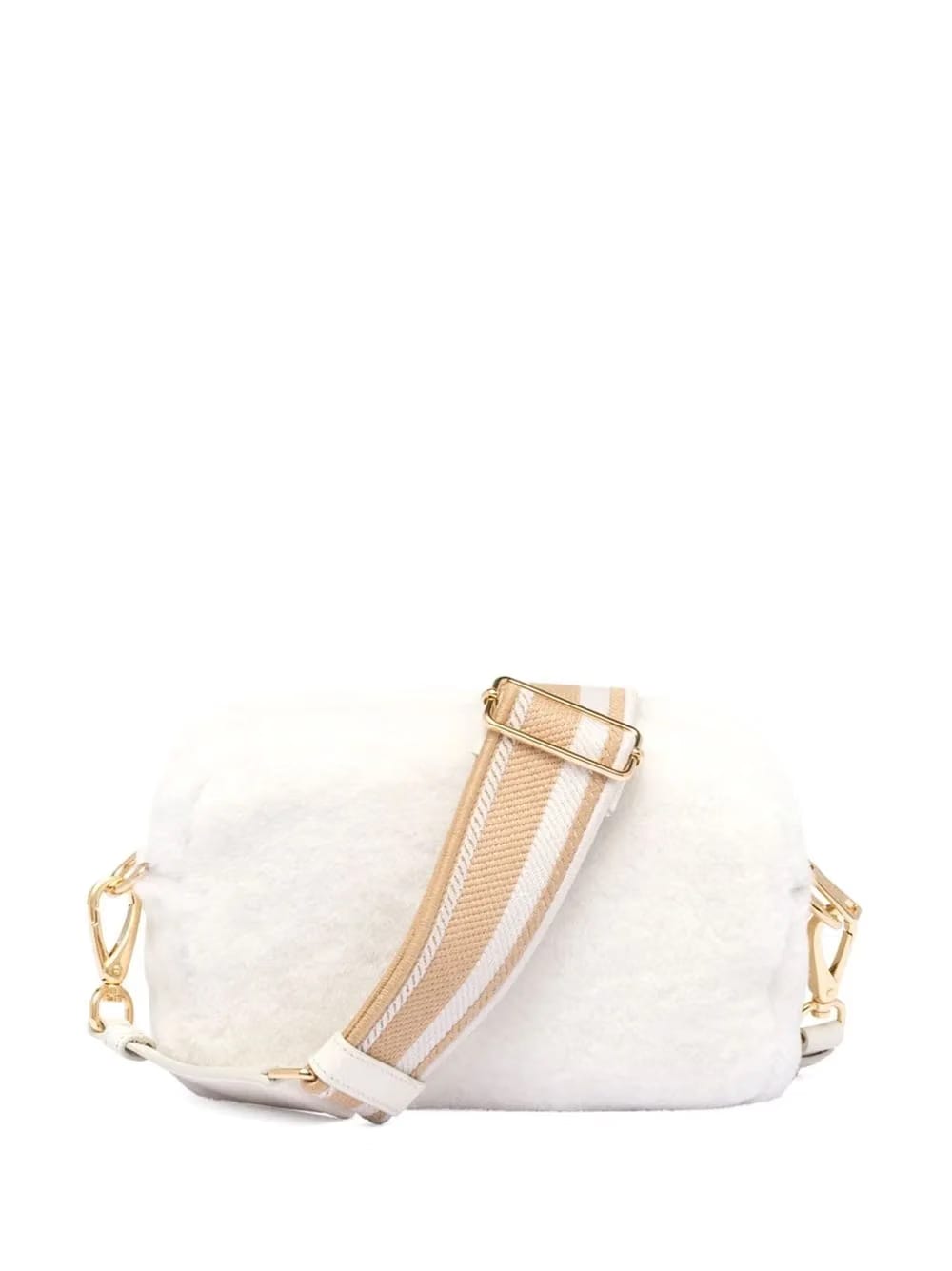 triangle-plaque shearling shoulder bag