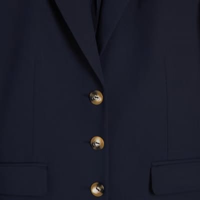 Navy Oversized Long Sleeve Blazer