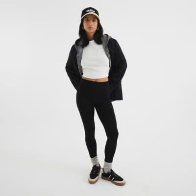 Petite black high waisted leggings
