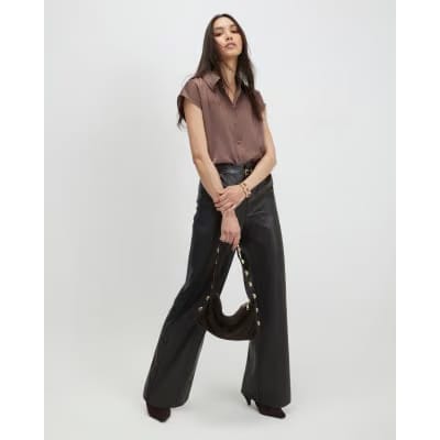Brown Short Sleeve Relaxed Shirt